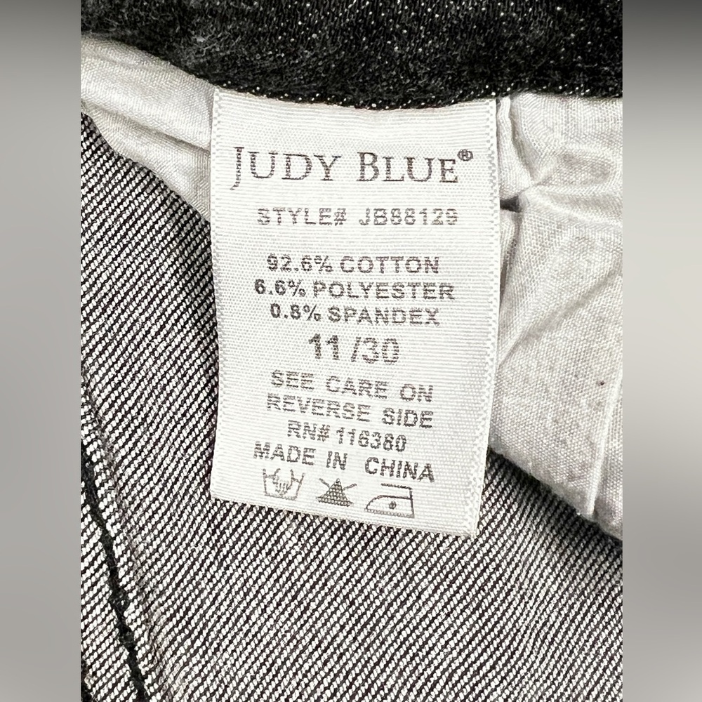Judy Blue Distressed Charcoal Skinny Jeans - Picture 5 of 5